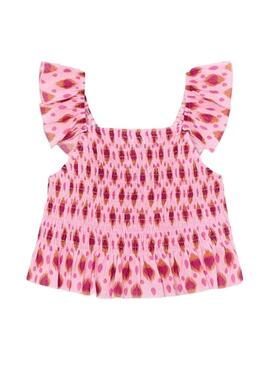 Blusa Mayoral stampata fucsia e rosa per bambina