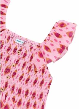 Blusa Mayoral stampata fucsia e rosa per bambina