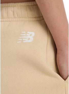 Shorts in pile New Balance color cammello per donna