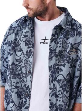 Camicia Project x Paris Jacquard blu per uomo