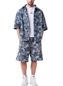 Camicia Project x Paris Jacquard blu per uomo