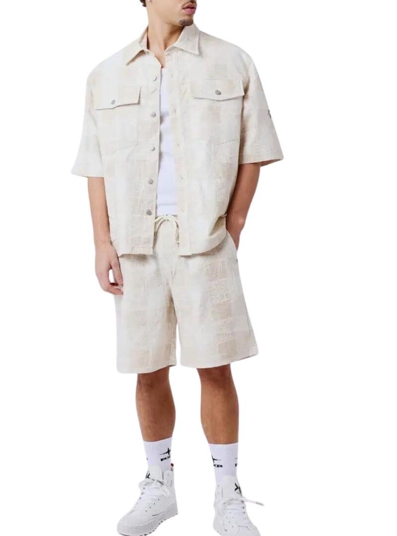 Camicia Project x Paris Jacquard beige per uomo