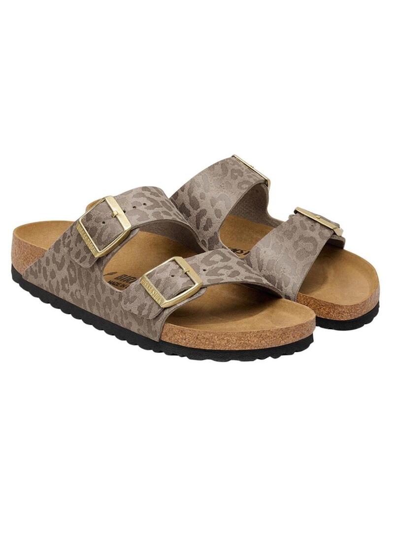 Sandali Birkenstock Arizona Leo beige per donna
