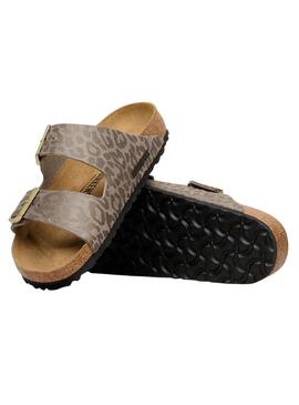 Sandali Birkenstock Arizona Leo beige per donna