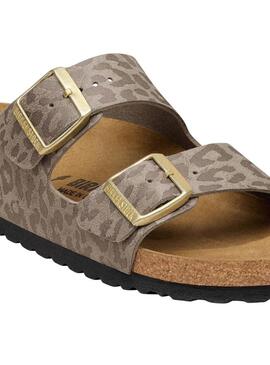 Sandali Birkenstock Arizona Leo beige per donna