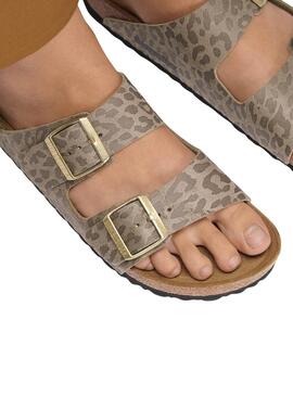 Sandali Birkenstock Arizona Leo beige per donna