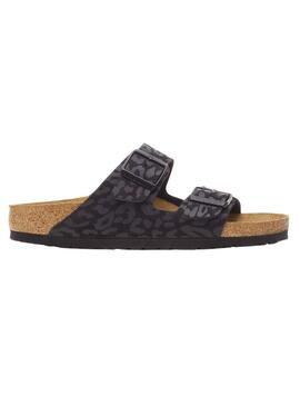 Sandali Birkenstock Arizona Leo neri per donna