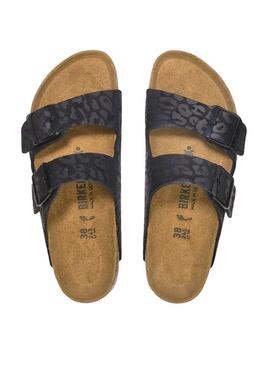 Sandali Birkenstock Arizona Leo neri per donna
