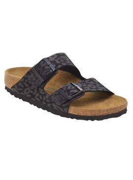 Sandali Birkenstock Arizona Leo neri per donna