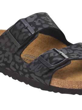 Sandali Birkenstock Arizona Leo neri per donna