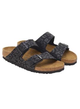 Sandali Birkenstock Arizona Leo neri per donna