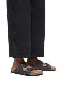 Sandali Birkenstock Arizona Leo neri per donna