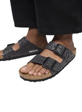Sandali Birkenstock Arizona Leo neri per donna