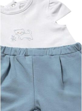 Set 3 pezzi floreale blu per bambino