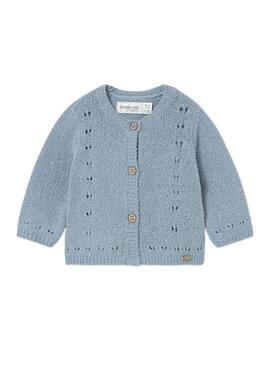 Giacca Mayoral a maglia azzurra per bambini