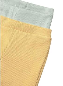Confezione di 2 pantaloni a coste Mayoral mostarda e verde acqua per bambini