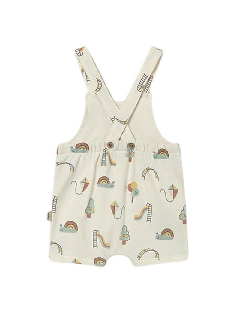 Petto corto stampato con parchi color avorio per bambini.