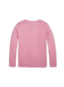 T-Shirt Tommy Hilfiger Signature Pink per Bambina