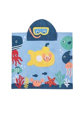 Accappatoio Mayoral blu per neonati con motivo di sottomarino.