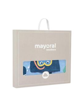 Accappatoio Mayoral blu per neonati con motivo di sottomarino.