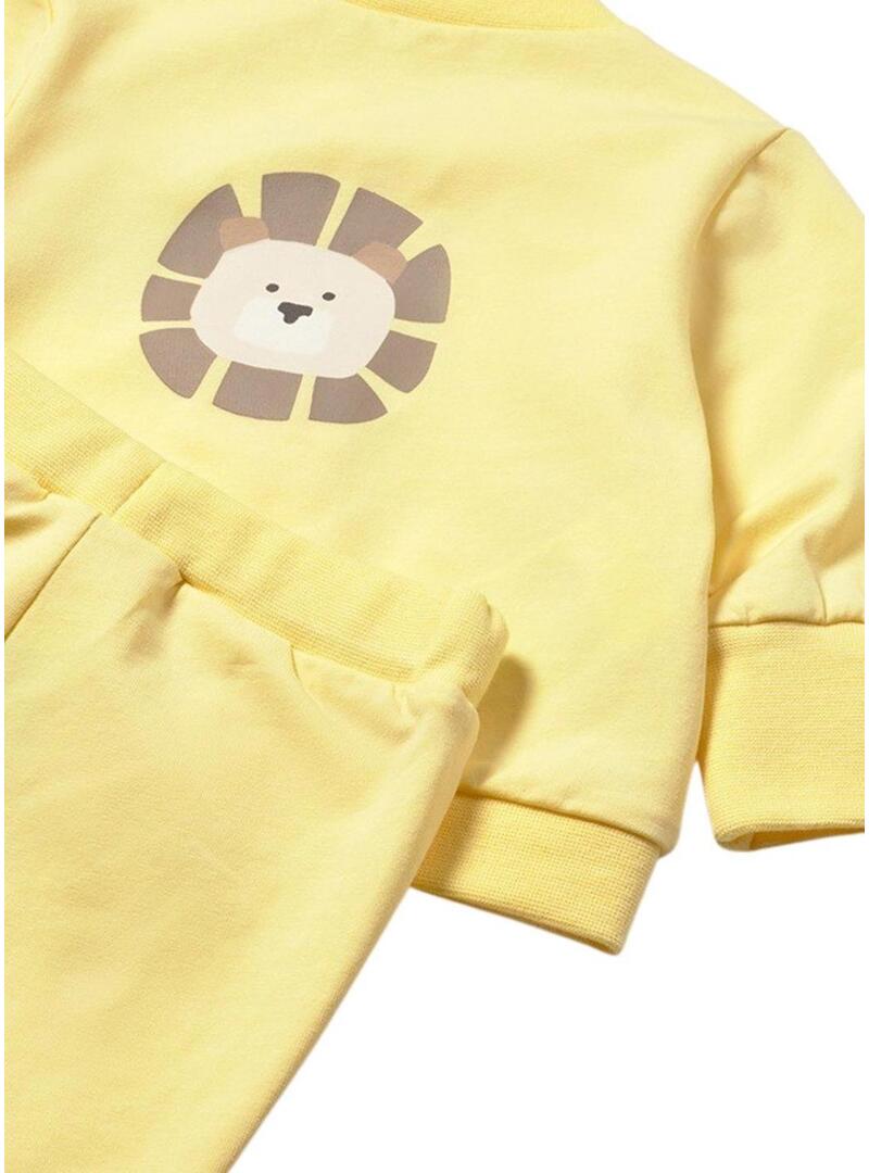 Set 3 pezzi Mayoral stampato safari giallo per neonato.