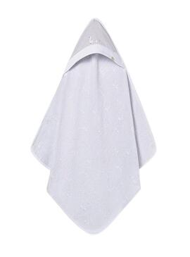 Accappatoio Mayoral con cappuccio e stampa di papere grigio perla per neonati