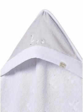 Accappatoio Mayoral con cappuccio e stampa di papere grigio perla per neonati