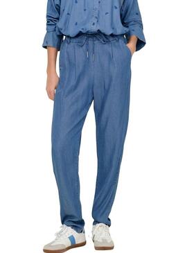Pantaloni Only Poptrash Charis blu per donna