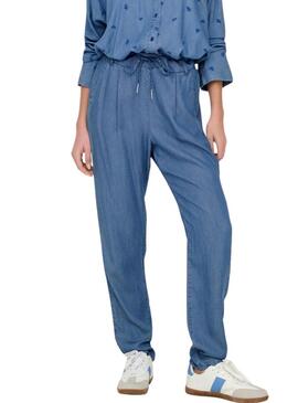 Pantaloni Only Poptrash Charis blu per donna