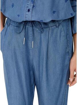 Pantaloni Only Poptrash Charis blu per donna