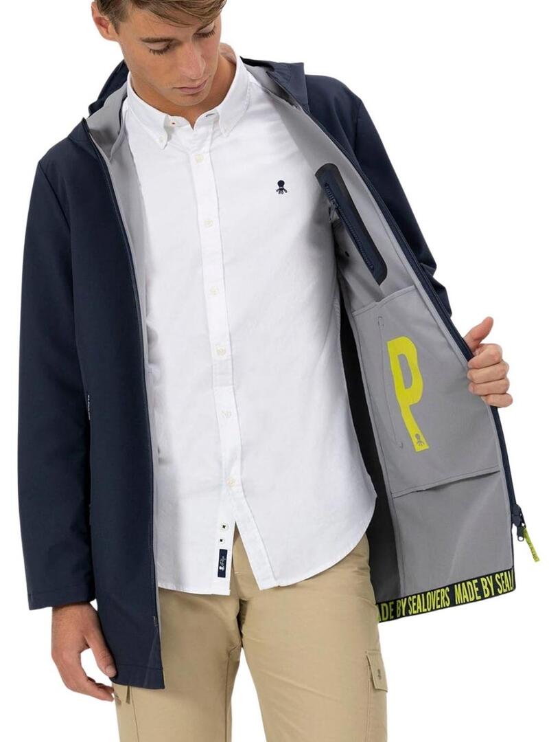 Parka Il Polipo impermeabile blu scuro per uomo