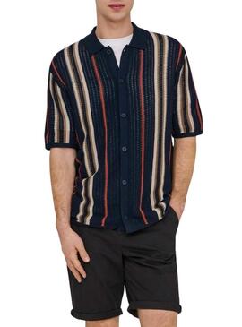 Polo Only and Sons Leon blu navy per uomo