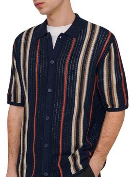 Polo Only and Sons Leon blu navy per uomo