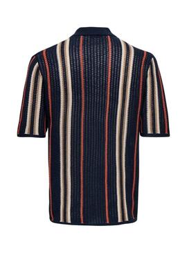 Polo Only and Sons Leon blu navy per uomo