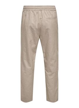 Pantaloni Only and Sons Linus beige per uomo