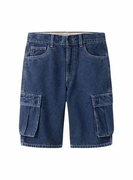 Bermuda in denim Name It Ben cargo lavato scuro per bambino