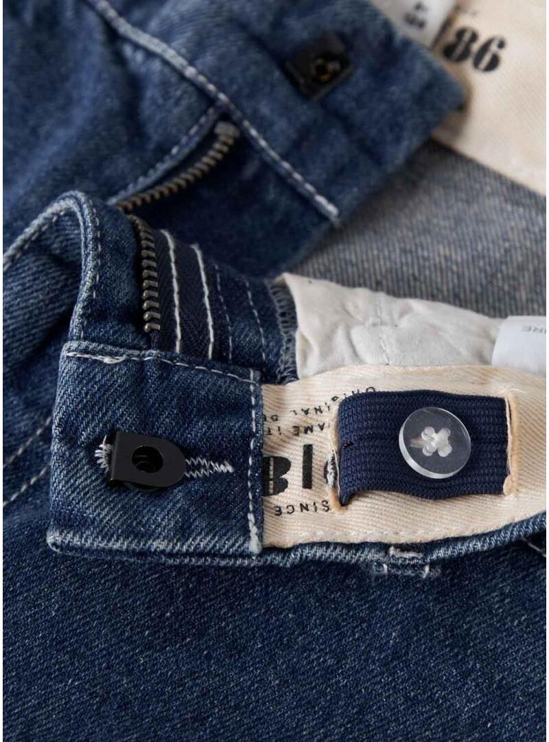 Bermuda in denim Name It Ben cargo lavato scuro per bambino
