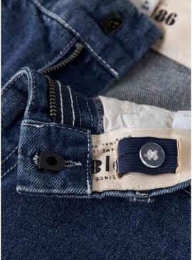 Bermuda in denim Name It Ben cargo lavato scuro per bambino