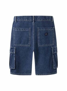 Bermuda in denim Name It Ben cargo lavato scuro per bambino