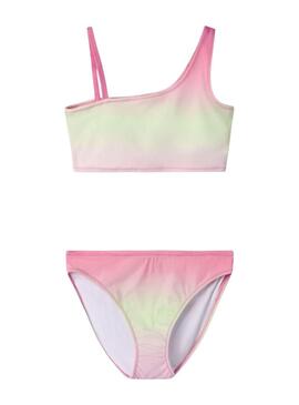 Bikini Name It Zie stampato lime e rosa per bambina