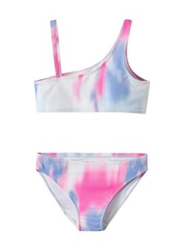 Bikini Name It Zie stampato blu e rosa per bambina