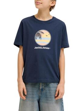 Maglietta Jack and Jones Perry blu navy per bambino