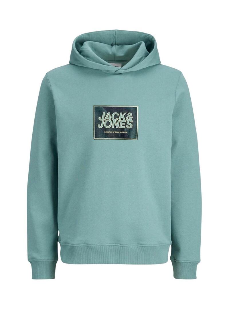 Felpa Jack and Jones Rain verde per bambino
