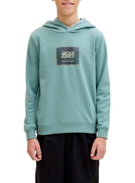 Felpa Jack and Jones Rain verde per bambino