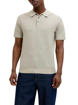 Polo a maglia Jack and Jones Bluriley verde per uomo.
