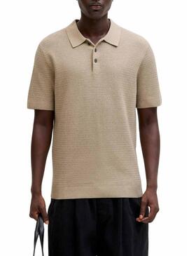 Maglia a maglia Jack and Jones Bluriley beige per uomo