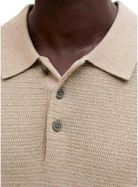 Maglia a maglia Jack and Jones Bluriley beige per uomo