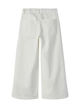 Pantaloni in denim Name It Bella Wide bianchi con borchie per bambina