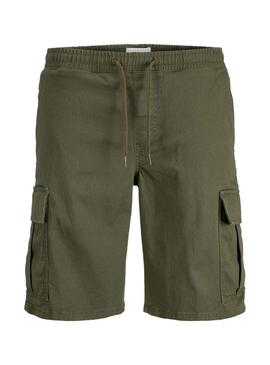 Bermudas Jack and Jones Cole cargo verde per uomo.