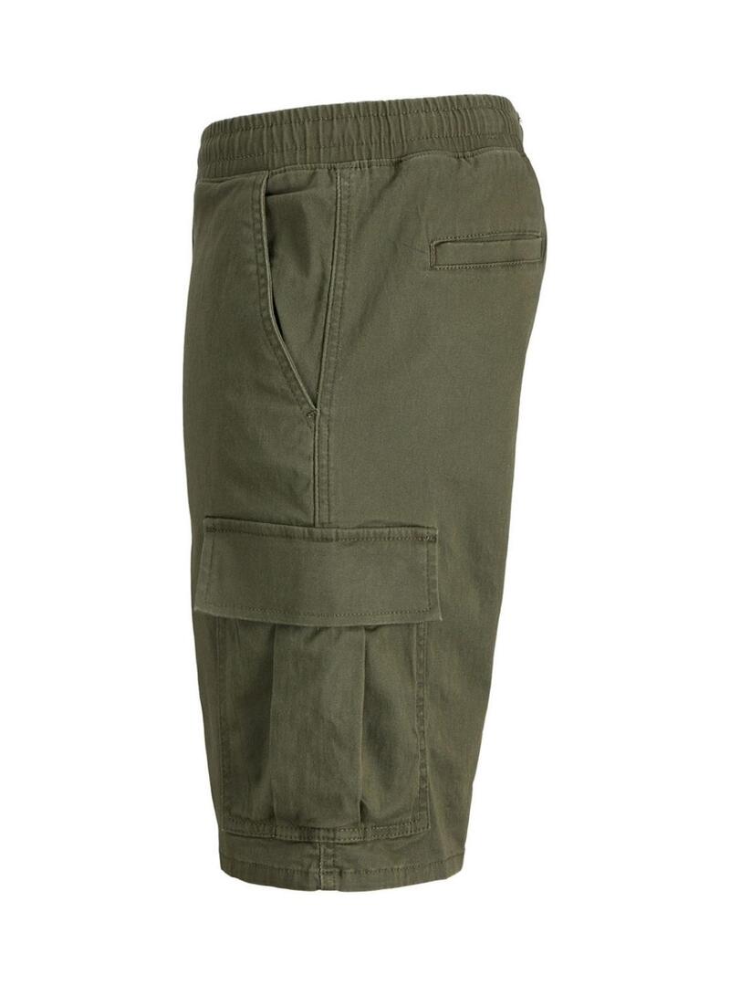 Bermudas Jack and Jones Cole cargo verde per uomo.